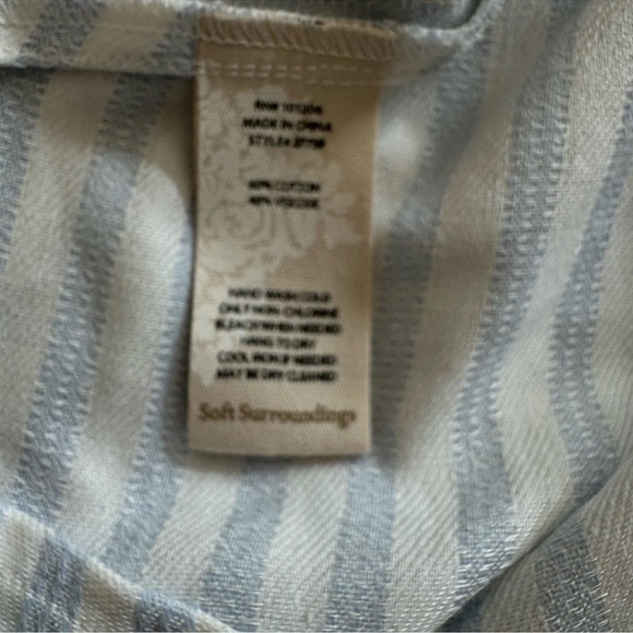 Soft Surroundings Standout Tunic Shirt Blouse White Striped Asymmetrical Hem XS - Picture 8 of 8